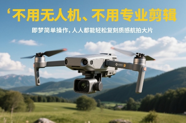 不用无人机、不用专业剪辑，即梦简单操作，人人都能轻松复刻质感航拍大片-huitchan网创