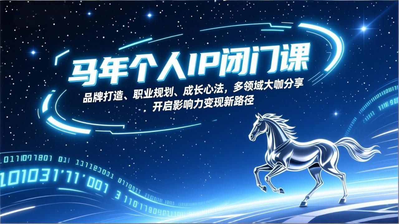 马年个人IP闭门课，品牌打造、职业规划、成长心法，多领域大咖分享，开启影响力变现新路径-huitchan网创