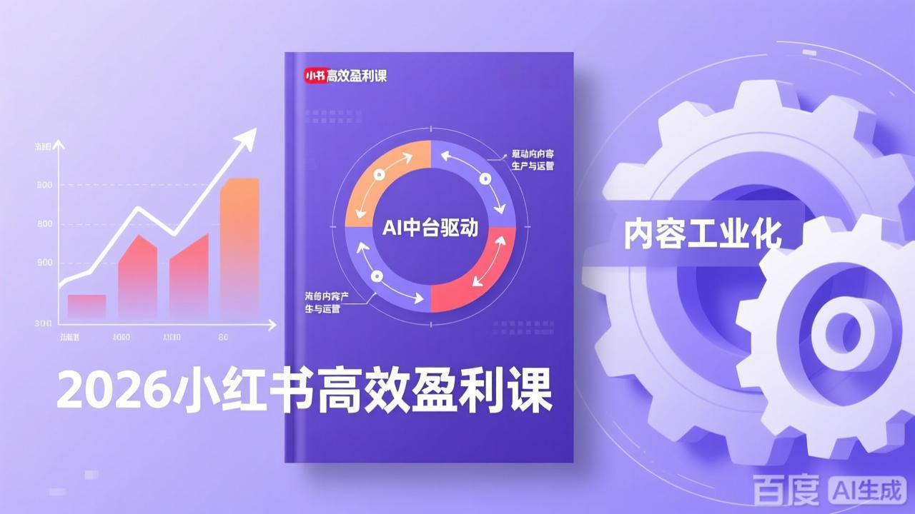 2026小红书高效盈利课，流量双引擎+内容工业化+AI中台驱动，构建可复制的千万级营收模型-huitchan网创