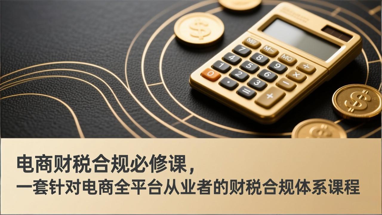 电商财税合规必修课，是一套针对电商全平台从业者的财税合规体系课程-huitchan网创