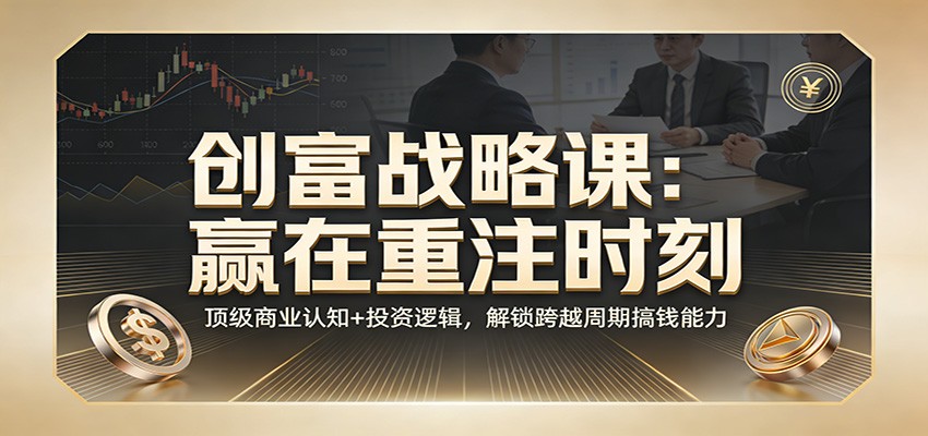 《创富战略课：赢在重注时刻》顶级商业认知+投资逻辑，解锁跨越周期搞钱能力-huitchan网创