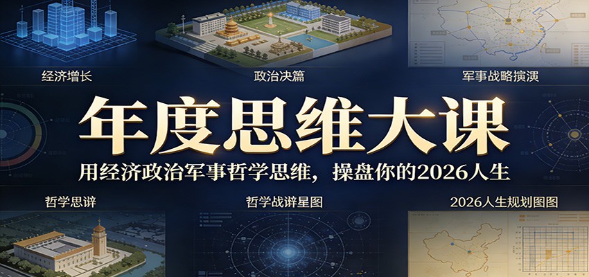 年度思维大课，用经济政治军事哲学思维，操盘你的2026人生-huitchan网创