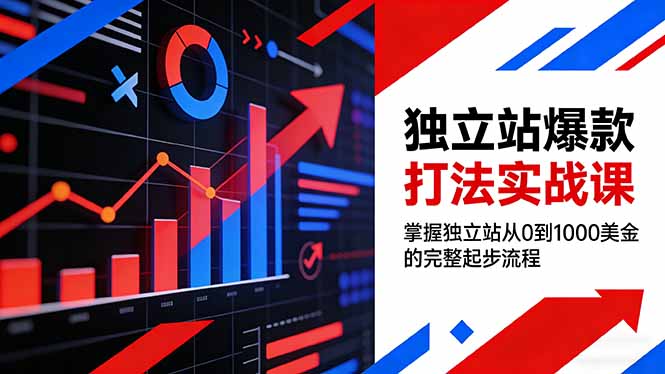 独立站爆款打法实战课，掌握独立站从0到1000美金的完整起步流程-huitchan网创