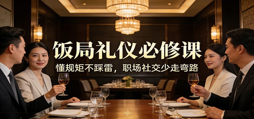 公众号收费文章：《饭局礼仪必修课：懂规矩不踩雷，职场社交少走弯路》-huitchan网创