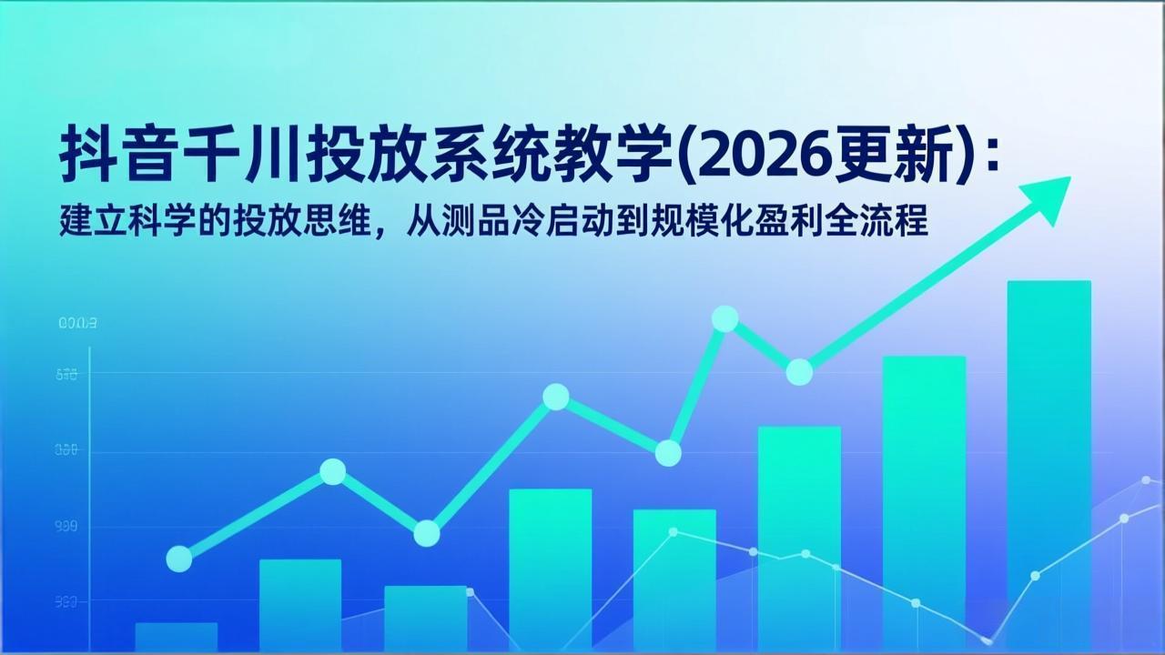 抖音千川投放系统教学(2026更新-huitchan网创