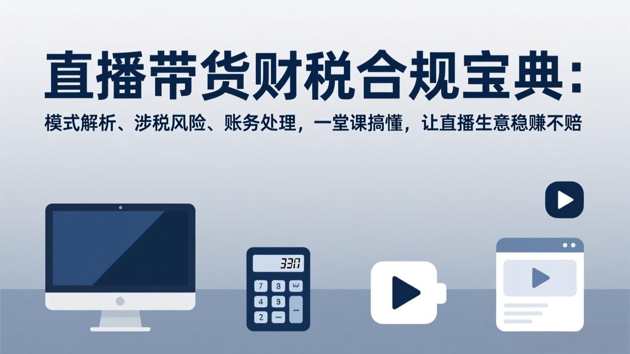 直播带货财税合规宝典：模式解析、涉税风险、账务处理，一堂课搞懂，让直播生意稳赚不赔-huitchan网创