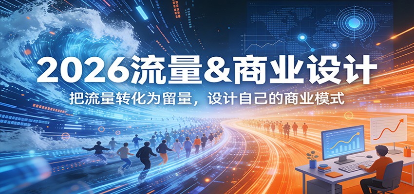 2026流量&商业设计，把流量转化为留量，设计自己的商业模式-huitchan网创