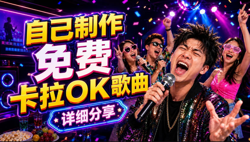 零基础AI制作免费卡拉OK视频教程，从歌曲生成、音轨分离到字幕制作、视频导出，手把手教学-huitchan网创