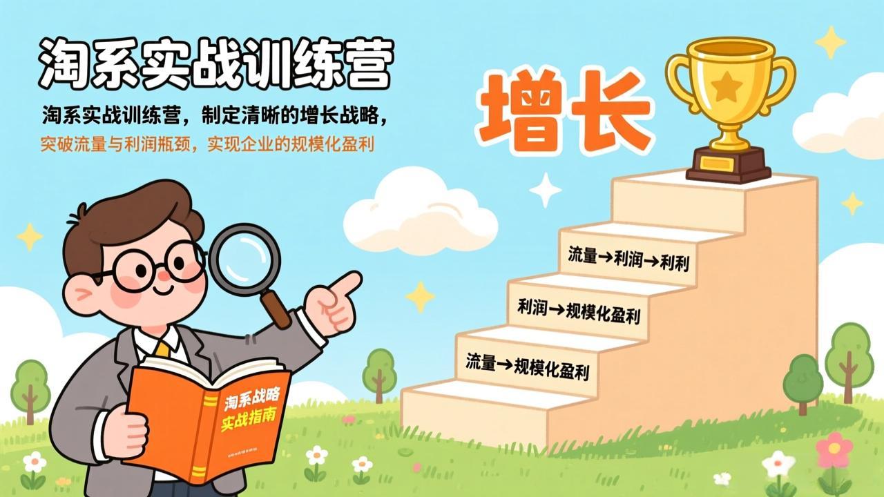 淘系实战训练营，制定清晰的增长战略，突破流量与利润瓶颈，实现企业的规模化盈利-huitchan网创
