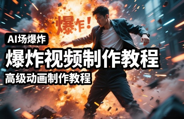AI场景爆炸视频制作教程，利用人物实拍视频制作出高级的动画特效-huitchan网创