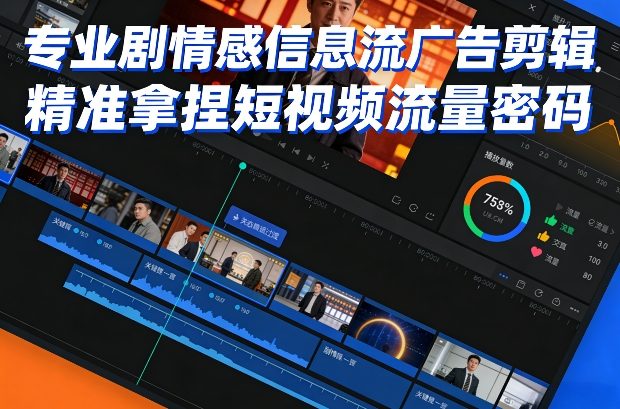 专业剧情感信息流广告剪辑，精准拿捏短视频流量密码-huitchan网创