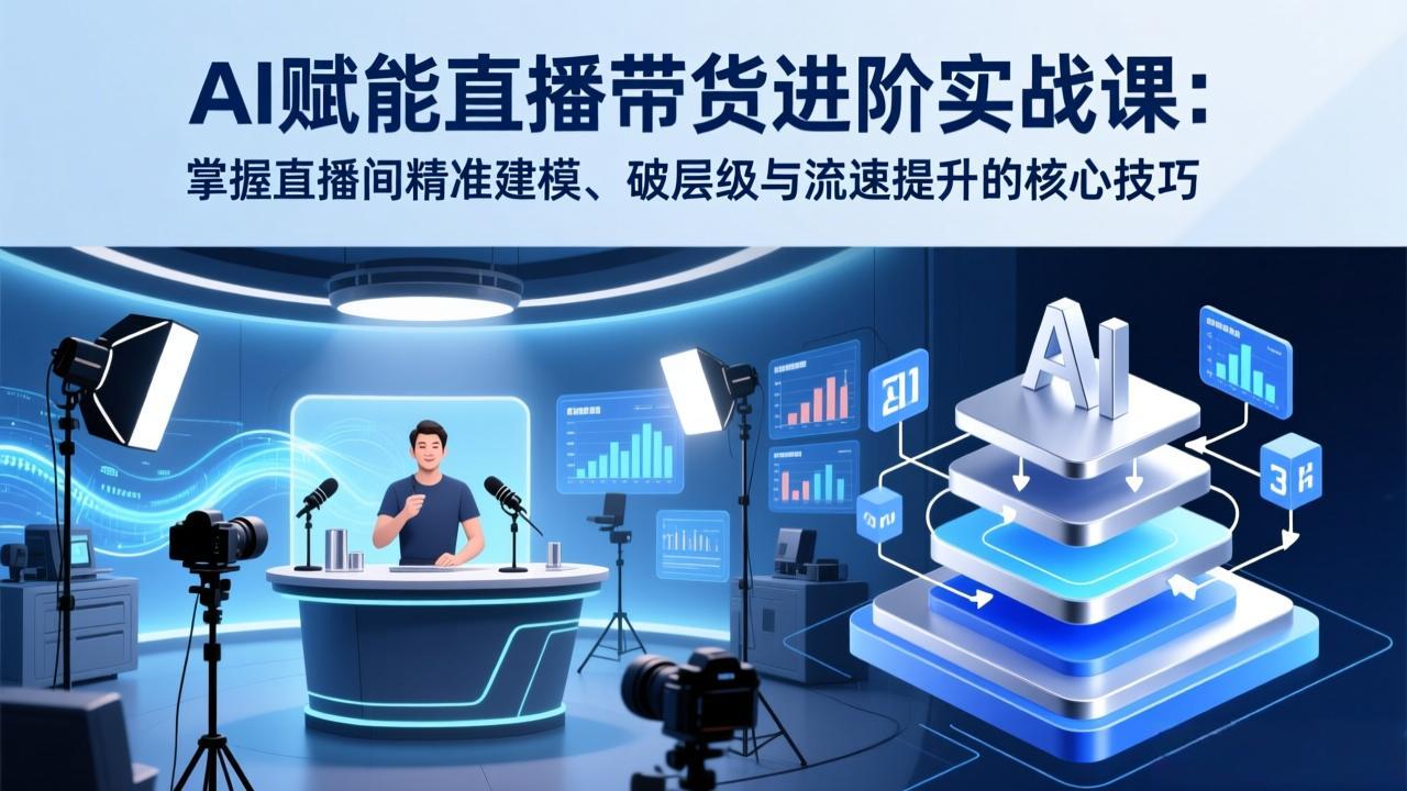 AI赋能直播带货进阶实战课：掌握直播间精准建模、破层级与流速提升的核心技巧-huitchan网创