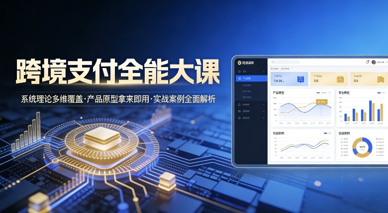 跨境支付全能大课，系统理论多维覆盖，产品原型拿来即用，实战案例全面解析-huitchan网创