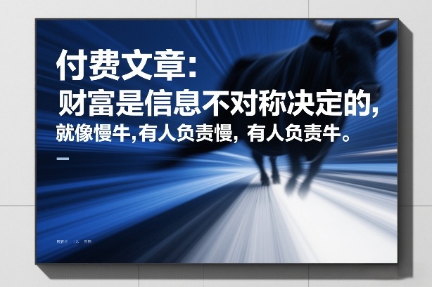付费文章：财富是信息不对称决定的，就像慢牛，有人负责慢，有人负责牛-huitchan网创