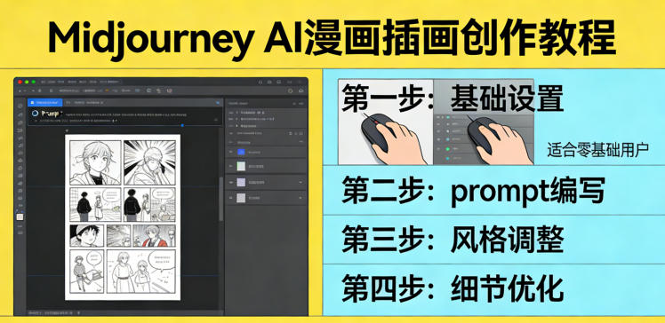 利用Midjourney AI人工智能轻松创作漫画插画教程，零基础创作完整漫画插画-huitchan网创