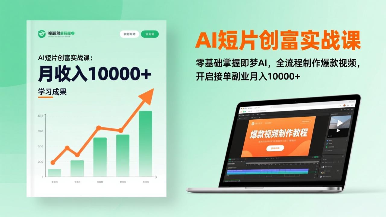AI短片创富实战课：零基础掌握即梦AI，全流程制作爆款视频，开启接单副业月入10000+(更新-huitchan网创