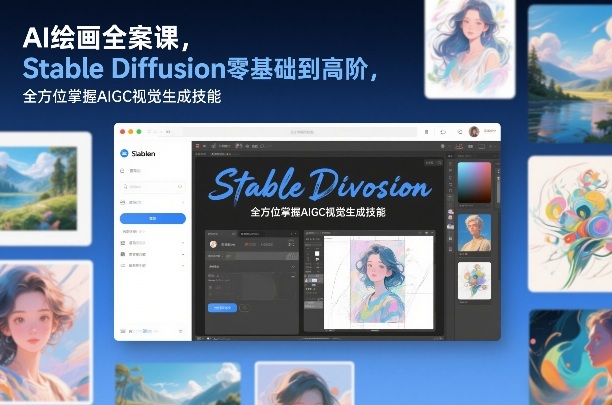 AI绘画全案课，Stable Diffusion零基础到高阶，全方位掌握AIGC视觉生成技能-huitchan网创