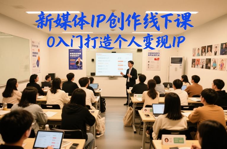 新媒体IP创作线下课，0入门打造个人变现IP-huitchan网创