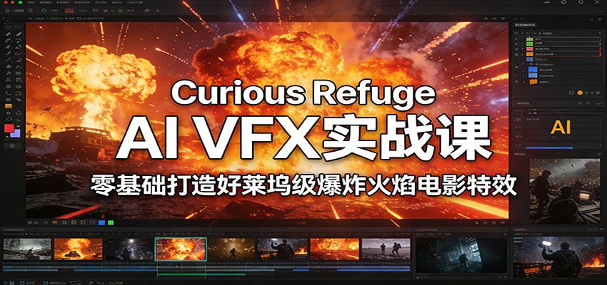 Curious Refuge AI VFX实战课，零基础打造好莱坞级爆炸火焰电影特效-huitchan网创