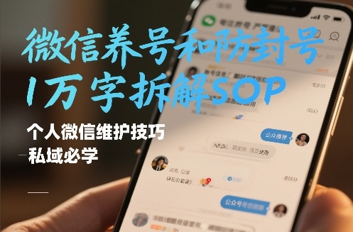 微信养号和防封号1万字拆解SOP，个人微信维护技巧，私域必学【文档】-huitchan网创