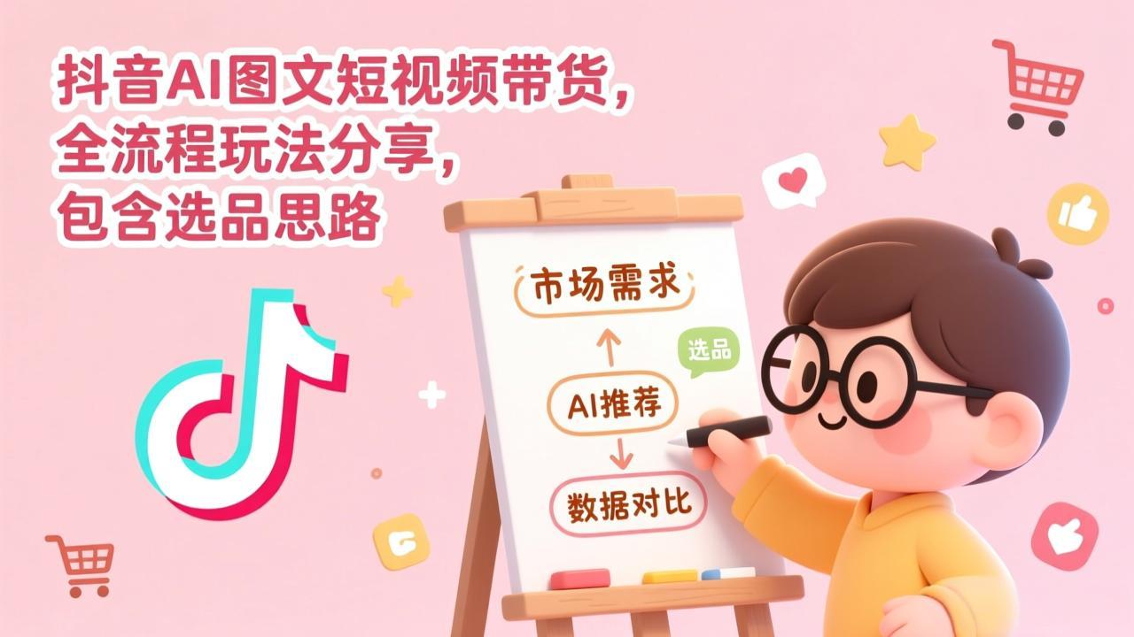 抖音AI图文短视频带货，全流程玩法分享，包含选品思路-huitchan网创