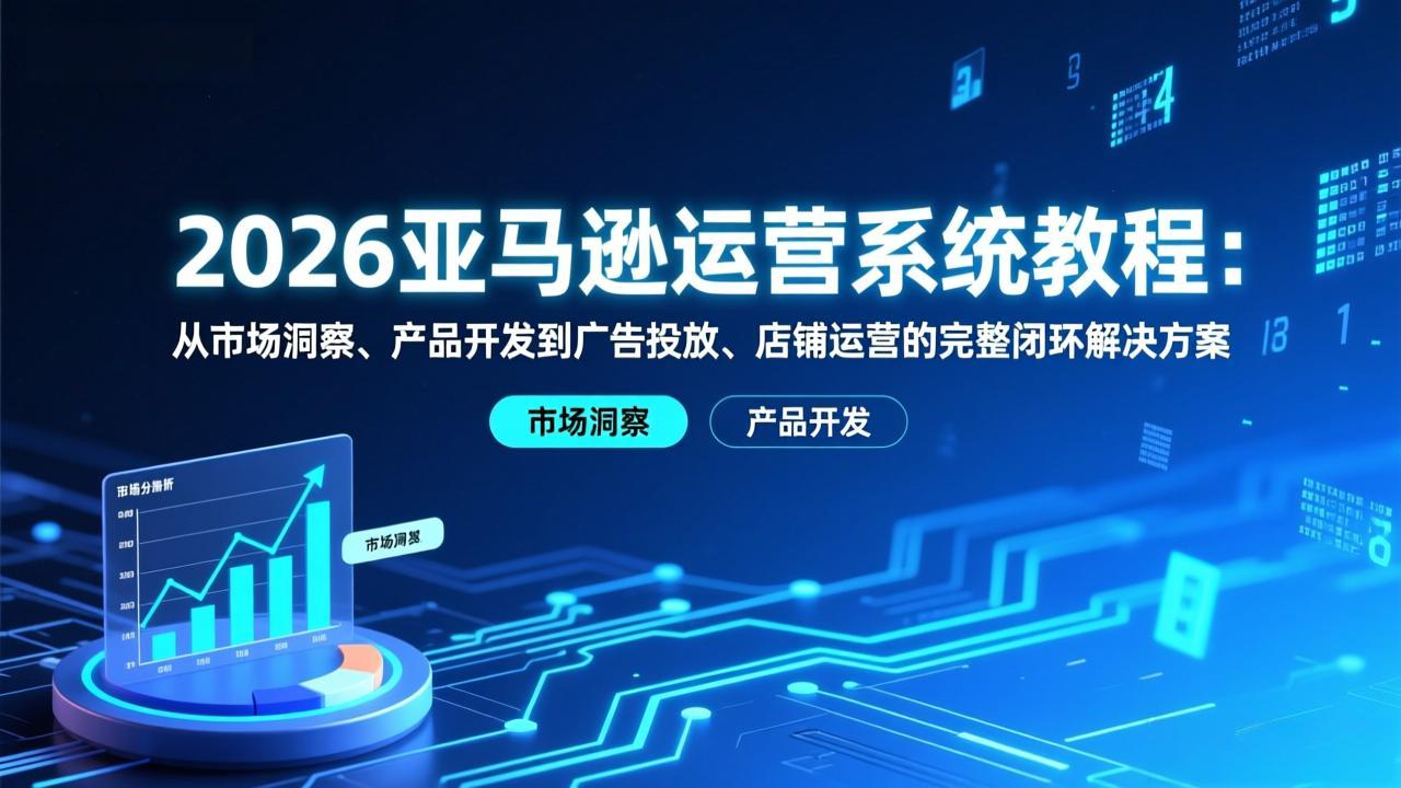 2026亚马逊运营系统教程：从市场洞察、产品开发到广告投放、店铺运营的完整闭环解决方案-huitchan网创