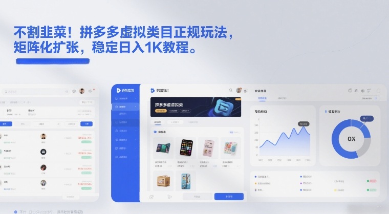 不割韭菜！拼多多虚拟类目正规玩法，矩阵化扩张，稳定日入1K教程【揭秘】-huitchan网创