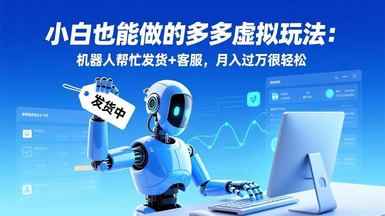 小白也能做的多多虚拟玩法：机器人帮忙发货+客服，月入过万很轻松-huitchan网创