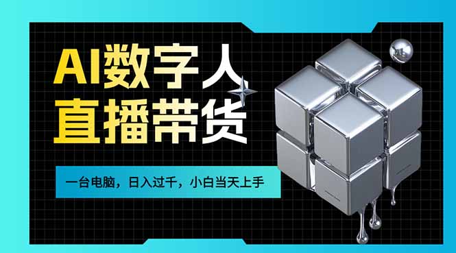 AI数字人直播带货风口已来，一台电脑在家日入过千，小白当天上手的赚钱技能-huitchan网创