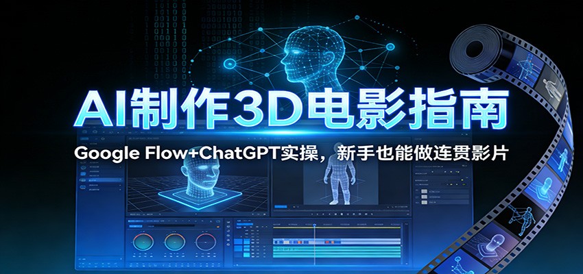 AI制作3D电影指南：Google Flow+ChatGPT实操，新手也能做连贯影片-huitchan网创