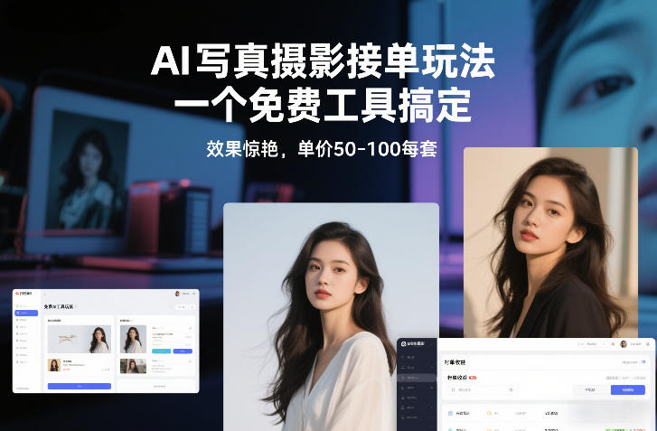 AI写真摄影接单玩法，一个免费工具搞定，效果惊艳，单价50-100每套-huitchan网创