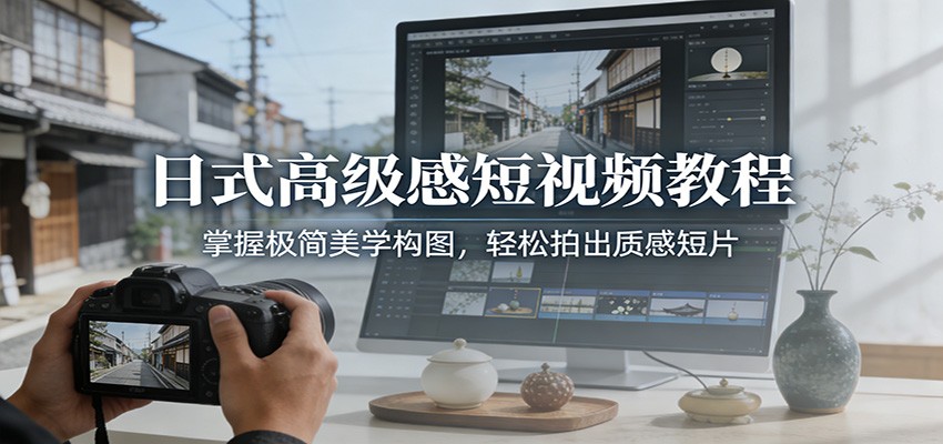 日式高级感短视频教程：掌握极简美学构图，轻松拍出质感短片-huitchan网创