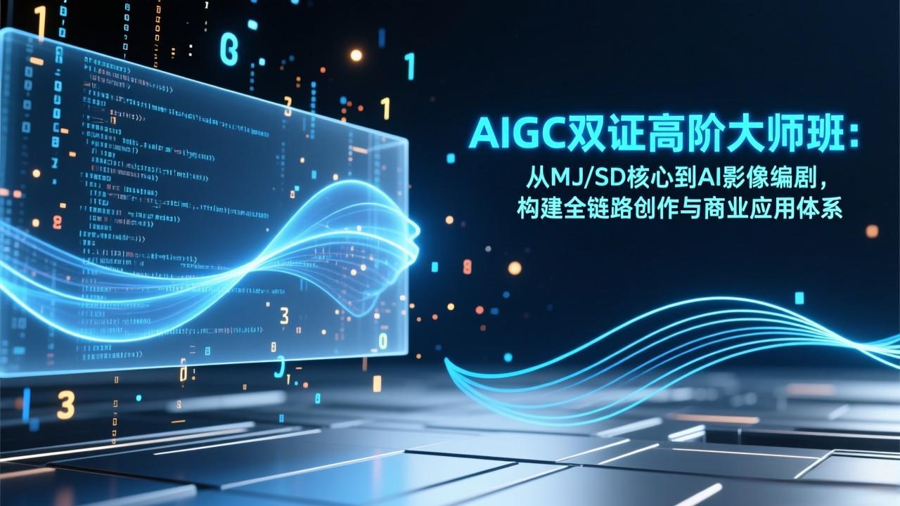 AIGC双证高阶大师班：从MJ/SD核心到AI影像编剧，构建全链路创作与商业应用体系-huitchan网创
