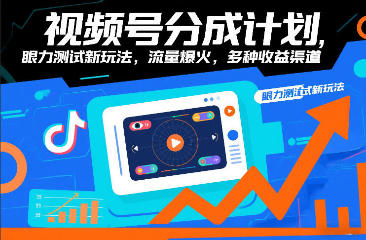 视频号分成计划，眼力测试新玩法，流量爆火，多种收益渠道-huitchan网创