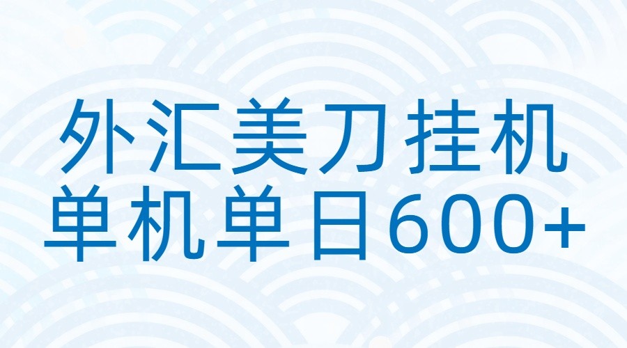 外汇美刀挂机：全自动挂机赚美金，单机600+-huitchan网创