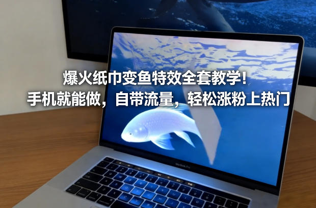 爆火纸巾变鱼特效全套教学！手机就能做，自带流量，轻松涨粉上热门-huitchan网创