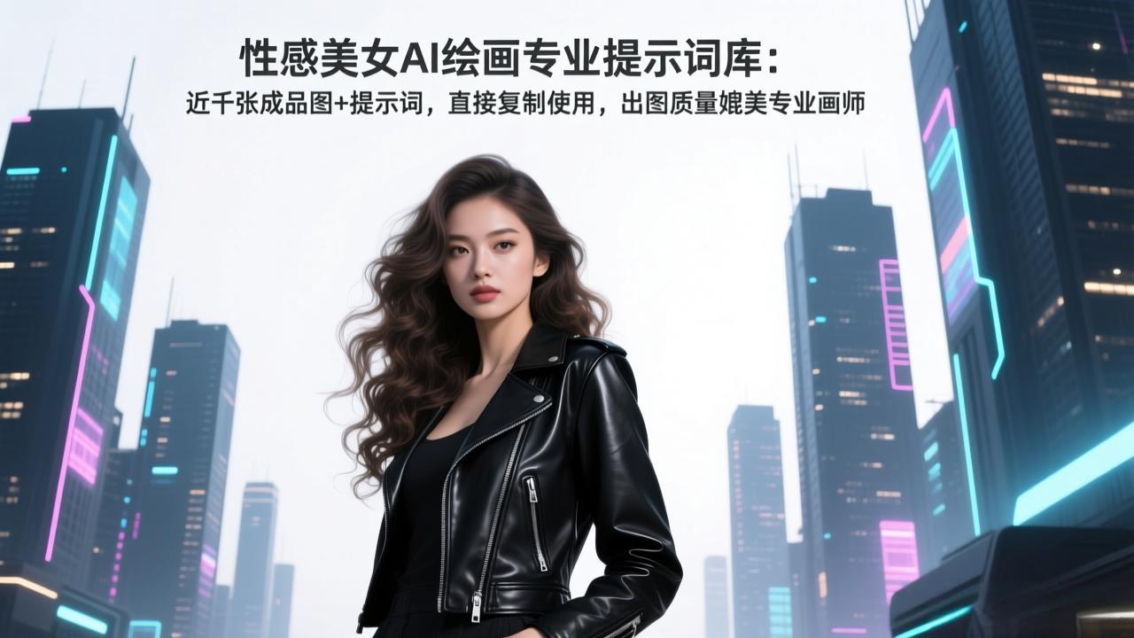 性感美女AI绘画专业提示词库：近千张成品图+提示词，直接复制使用，出图质量媲美专业画师-huitchan网创