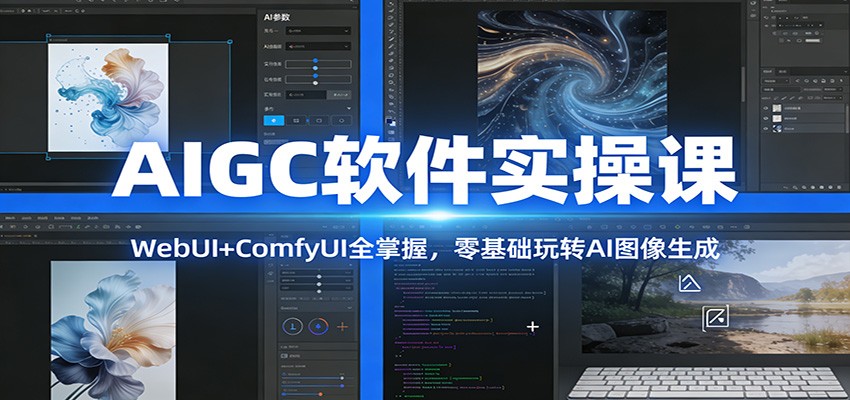 AIGC软件实操课：WebUI+ComfyUI全掌握，零基础玩转AI图像生成-huitchan网创