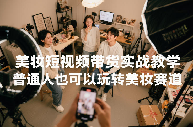 美妆短视频带货实战教学，普通人也可以玩转美妆赛道-huitchan网创