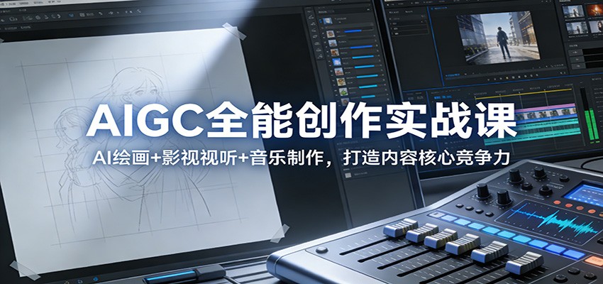 AIGC全能创作实战课：AI绘画+影视视听+音乐制作，打造内容核心竞争力-huitchan网创