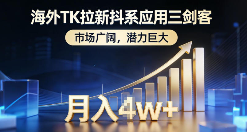 海外TK拉新抖系应用三剑客，市场广阔，潜力巨大，月入1w+-huitchan网创
