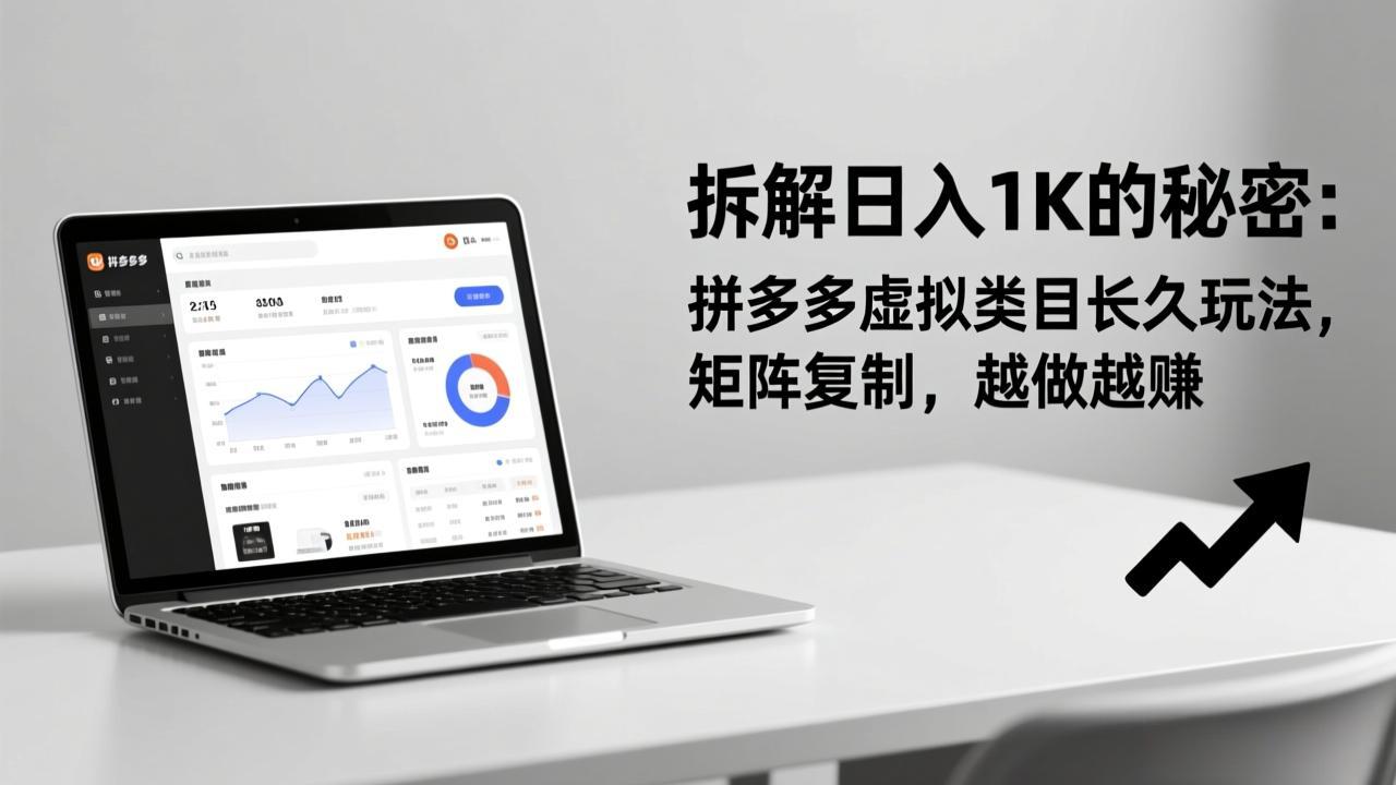 拆解日入 1K 的秘密：拼多多虚拟类目长久玩法，矩阵复制，越做越赚-huitchan网创