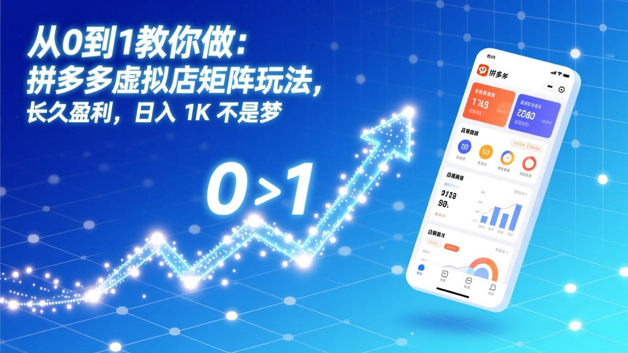 从0到1教你做：拼多多虚拟店矩阵玩法，长久盈利，日入 1K 不是梦-huitchan网创
