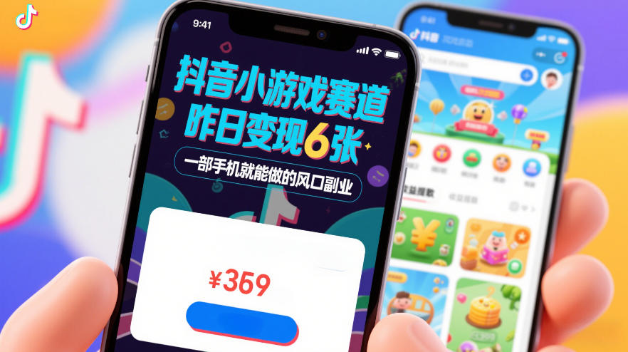 抖音小游戏赛道，昨日变现600+，零基础一部手机就能做的风口副业【揭秘】-huitchan网创