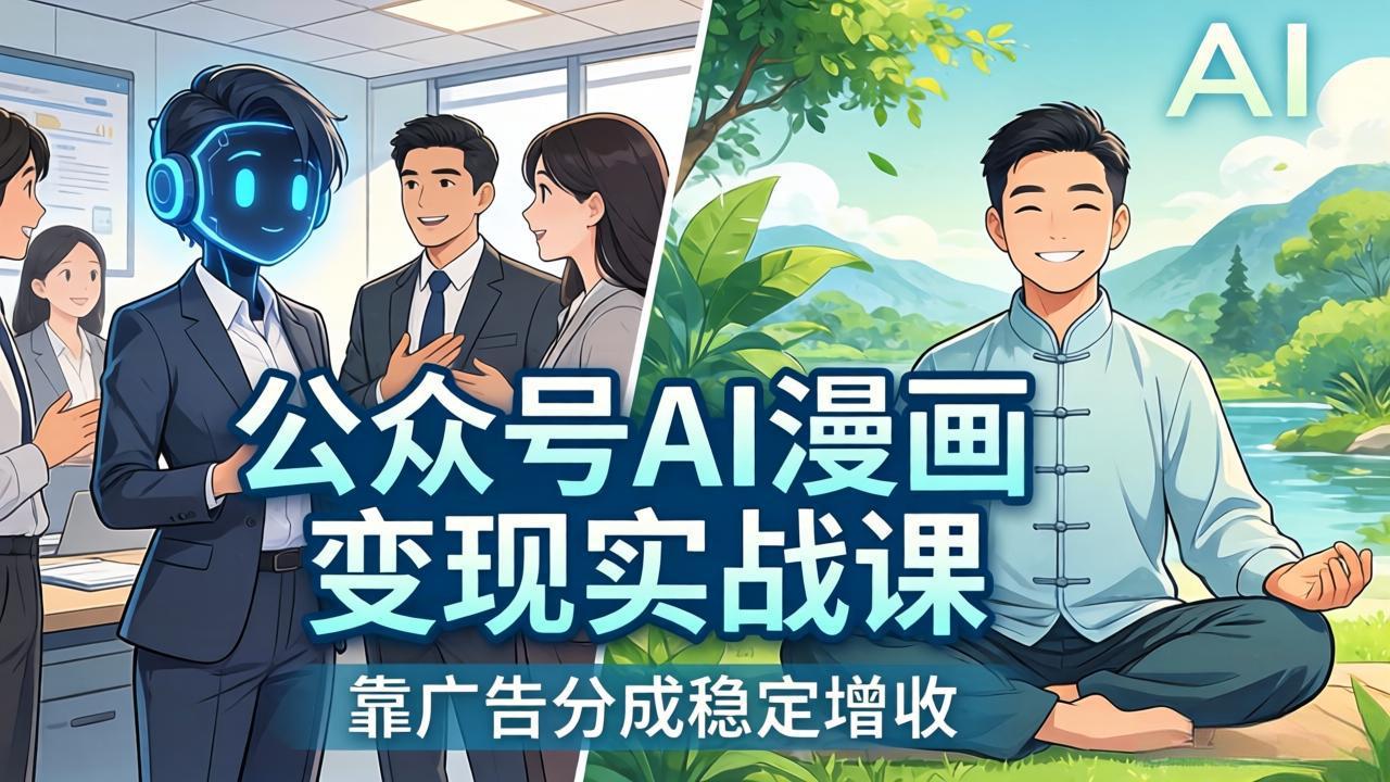 公众号AI漫画变现实战课：星座/职场/养生多赛道+智能体发文，靠广告分成稳定增收-huitchan网创