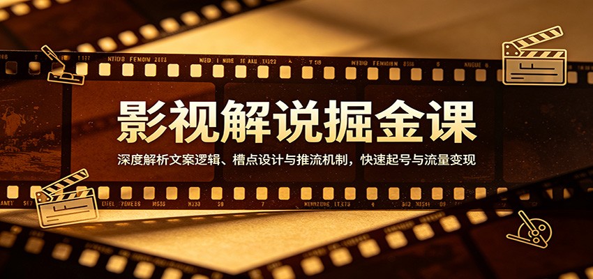 影视解说掘金课：深度解析文案逻辑、槽点设计与推流机制，快速起号与流量变现-huitchan网创