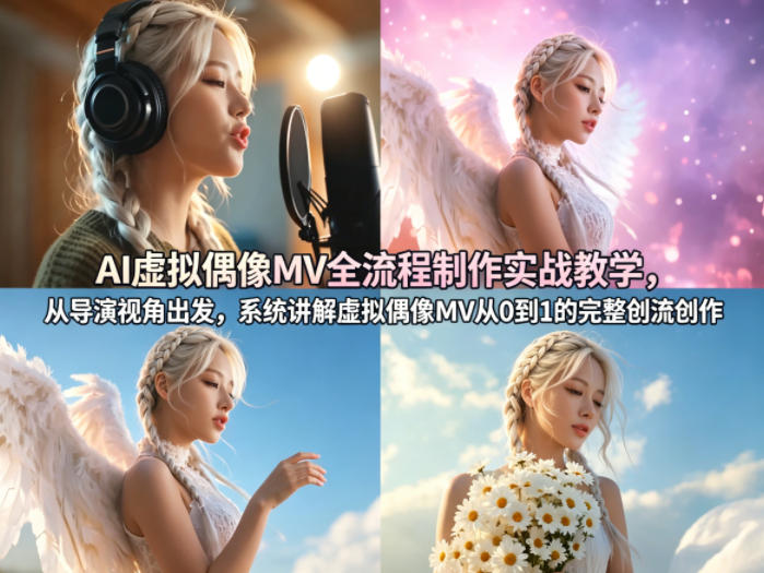 AI虚拟偶像MV全流程制作实战教学，从导演视角出发，系统讲解虚拟偶像MV从0到1的完整创作流程-huitchan网创