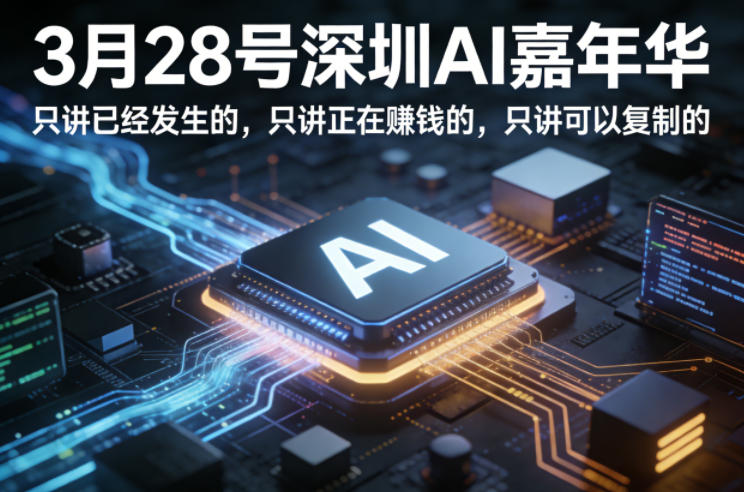 3月28号深圳AI嘉年华，只讲已经发生的，只讲正在賺钱的，只讲可以复制的-huitchan网创