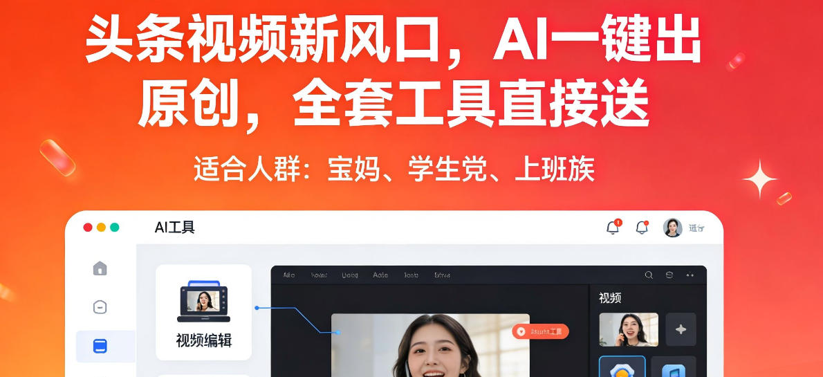 头条视频新风口，AI一键出原创，全套工具直接送，人人可做，有手就行【揭秘】-huitchan网创