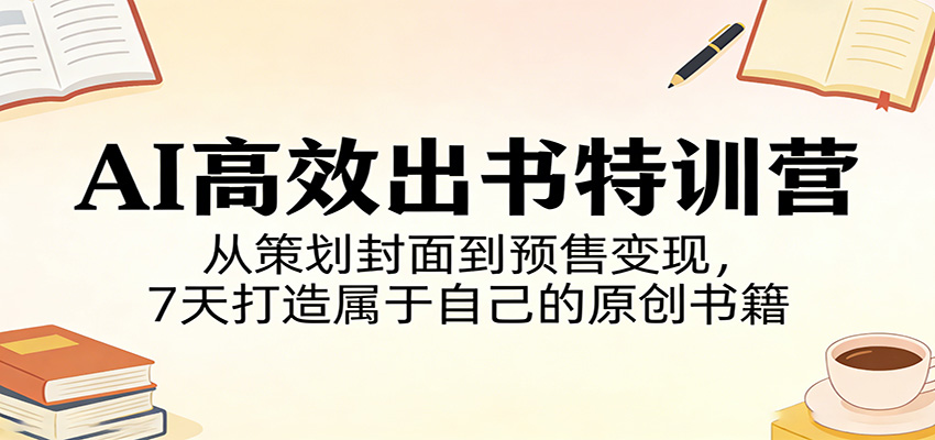 AI高效出书特训营：从策划封面到预售变现，7天打造属于自己的原创书籍-huitchan网创